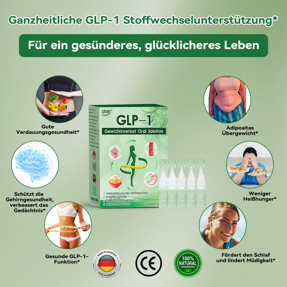 STDEI® GLP-1 Orale Lösung 🌸 Nur eine Dosis pro Tag – nach 7 Tagen sehen Sie bereits sichtbare Veränderungen ✅ Für Adipositas, Herz-Kreislauf, Diabetes, Schlafapnoe, Gelenke und mehr💎