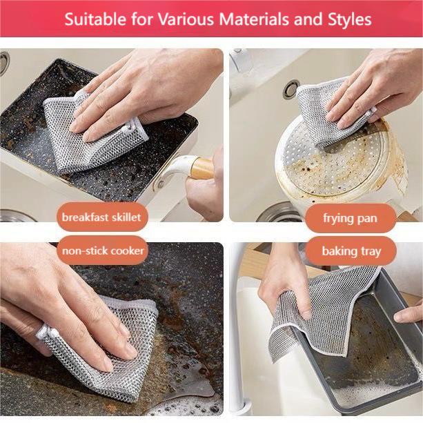 (🔥Last Day Promotion - 50% off)Multipurpose Wire Dishwashing Rags for Wet and Dry